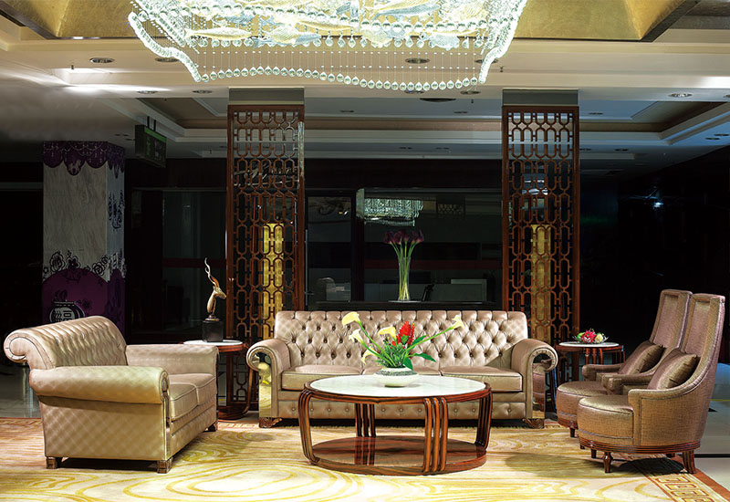 European furniture in hotel lobby