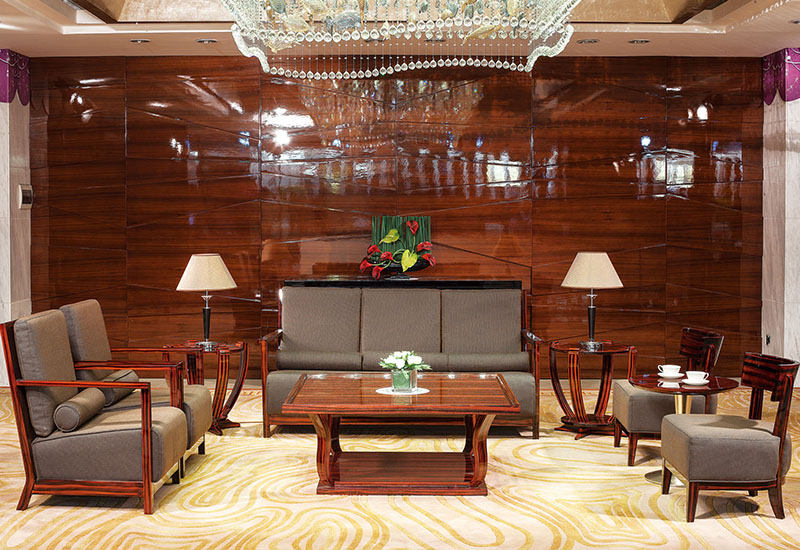 Modern furniture in hotel lobby