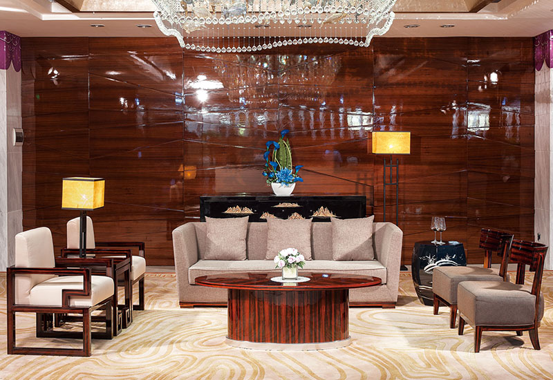 Modern furniture in hotel lobby