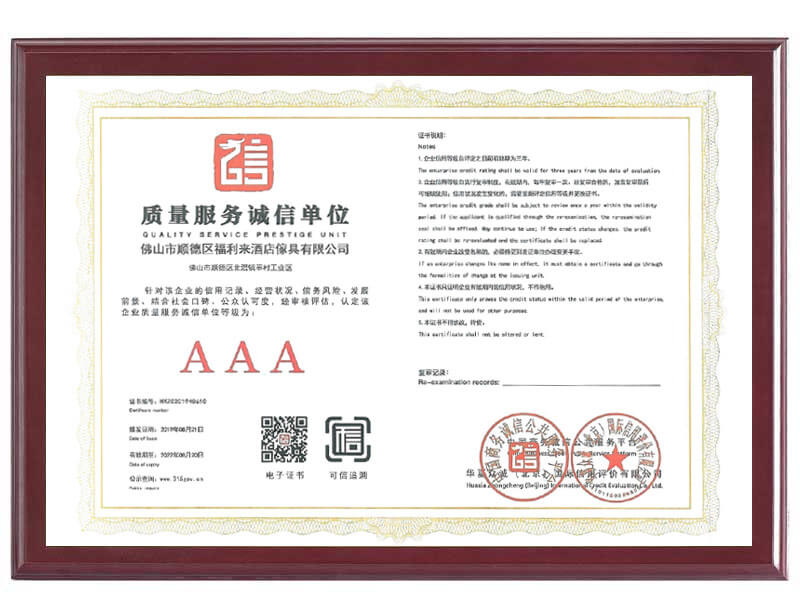 Quality Service Credit Unit 3A Certificate